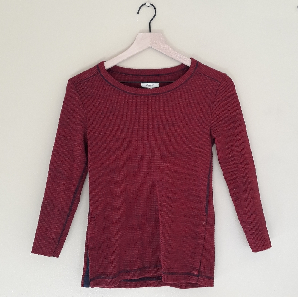 Madewell Thermal Side Buttons Contrast Stitch